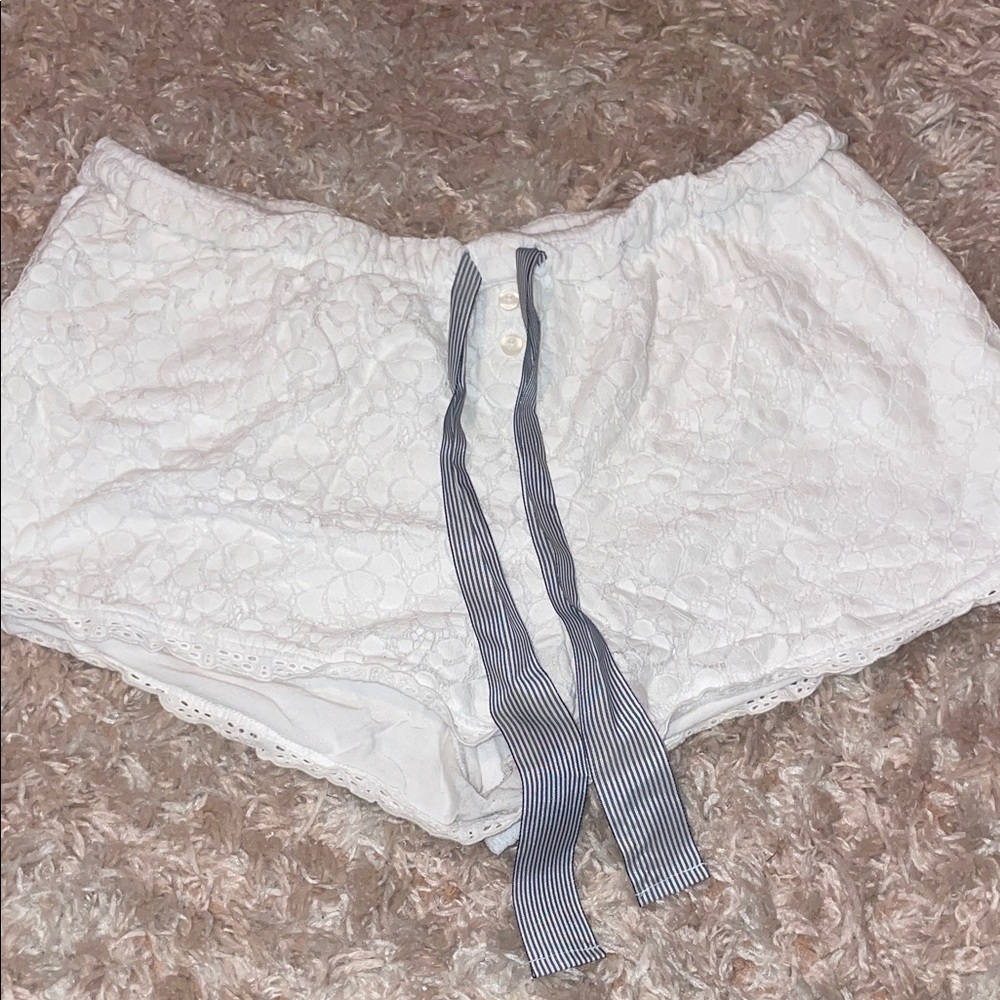 Elegant White Lace Women's Sleep Shorts